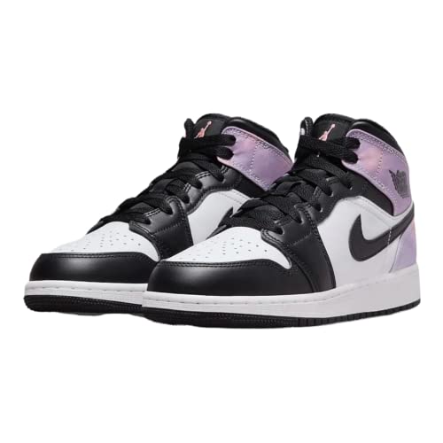 Nike Boys Air Jordan 1 Mid Sneaker, Black/Bleached Coral-White, 6 Big Kid #TOP2