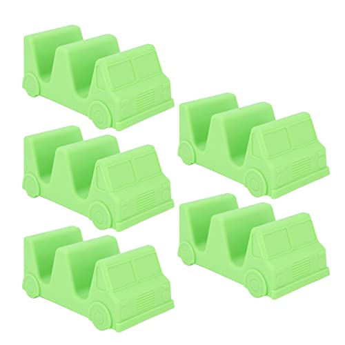 5 Packs Taco Holders, Taco Holder Stands Set Taco Plate Small Car Shape Waves Shape Taco Tray Taco Stand Rack Party Taco Server for Kitchen Restaurant Picnics (Green)