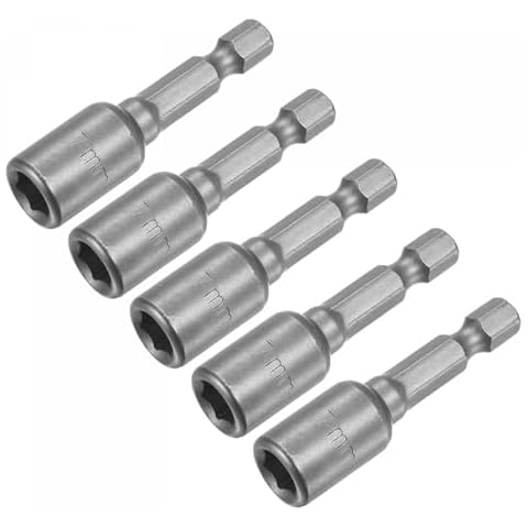 TA-VIGOR 5Pcs 1/4 Quick-Change Hex Shank, 7mm Magnetic Nut Setter Driver Drill Bit, 1.89 Inch Length, Metric for Machine Maintenance, Furnitures, Woodworking, Auto Repairing Cover