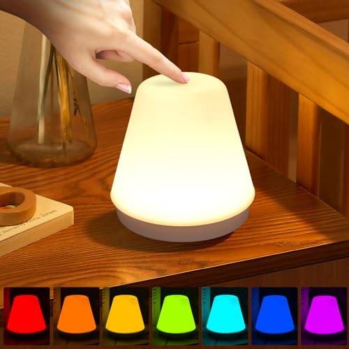 WolinTek dinosaurio Luz Nocturna Infantil,7 Color Luz Quitamiedos Infantil, dinosaurio para Niñas,Recargable Lámpara de Noche LED,Silicona Luz Bebe Nocturna,Niños Regalo para Dormitorio (C)