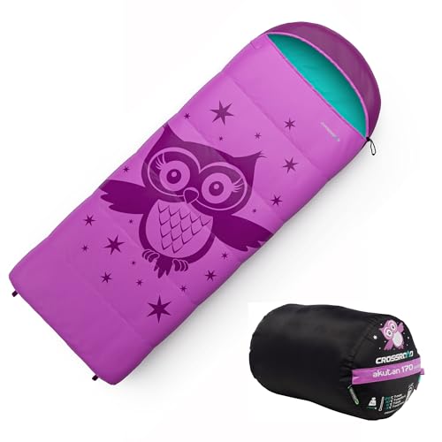 Crossroad Akutan Eule Kinder Schlafsack 170cm - Deckenschlafsack Junior - wasserabweisend - rosa -...