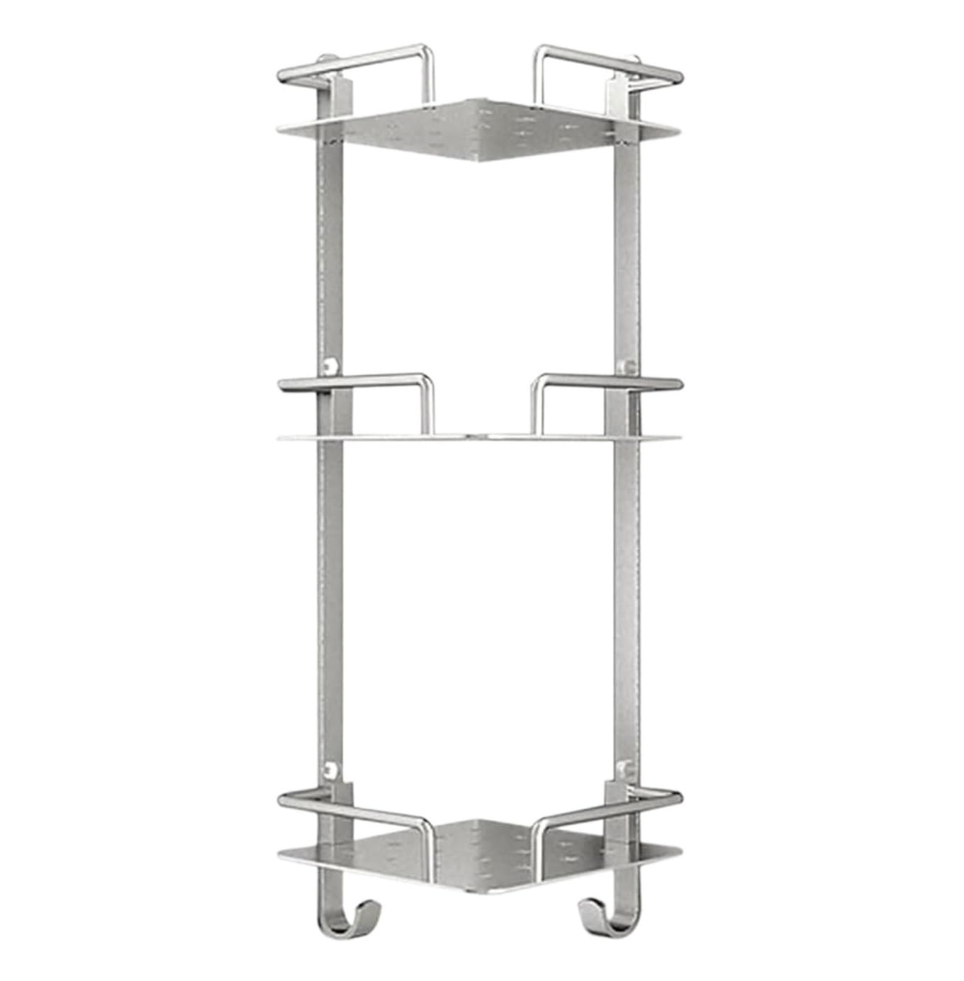 Regal Bad Wandmontierter Duschkorb, Ohne Bohren, Duschregal, Eckduschregal, Space Aluminium Badezimmerregal(3 Story)