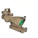 KYLIUM 1x-4x Variable Magnification Red Dot Sight, 20mm Picatinny Mount Compatible, Low Profile Optical Scope for Hunting & Sport Shooting (Tan & Red Chevron)