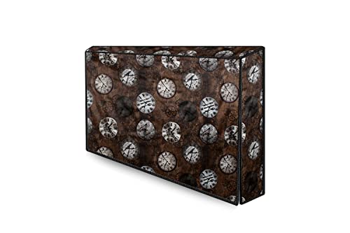 The Furnishing Tree Waterproof & Dustproof PVC LED/LCD/Monitor TV Cover Suitable for All Models of 32 Inch TV, Dimensions of the Cover WxHxD In Inches: ( 29x19x3 ), Analog Pattern Coffee