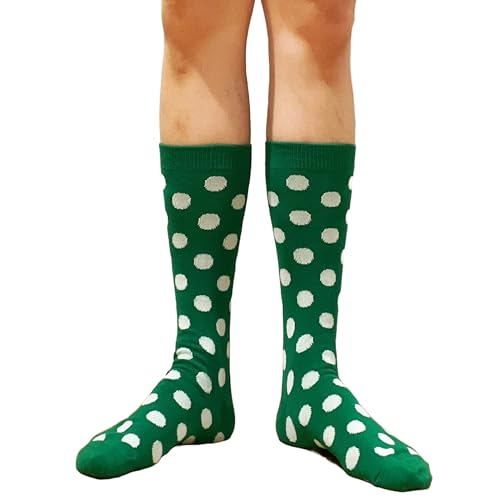 Spotlight Hosiery Men's Polka Dots Dress Socks, Green/White, Size 10-13, 1PR