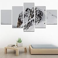 SIGNWIN 5 Panel Canvas Wall Art Snowy Tops for Home Decorations Ready to Hang - 60