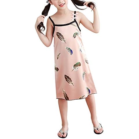 Qemsele Girls Satin Nighties with Floral Patterns Cover