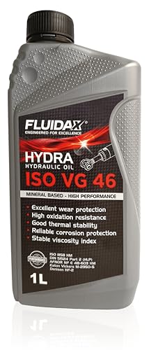 FLUIDAX Aceite hidráulico mineral ISO VG 46 para instalaciones hidráulicas, lubricante antidesgaste, antioxidante, antiespuma, alto índice de viscosidad HLP – DIN 51524 – 51525 – ISO HM
