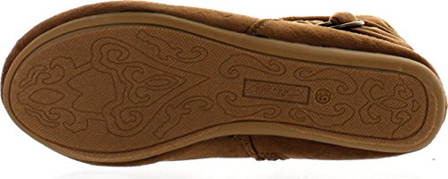 Image of Beston Forever Selena-58 Women's Fashion Mid Calf Flat Heel Side Zipper Slouch Boots Tan 9