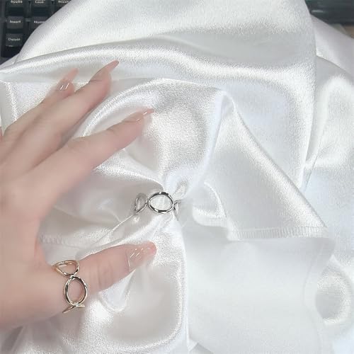 Image of Round Infinity Silk Scarf Ring Brooch for Women Fashion Circle Chain Shawl Scarves Buckle Clip Brooches Band Rings Size 12 Dainty Dress Accessories Jewelry