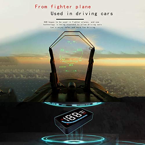 Display de HUD para carro, display de cabeça para cima Velocímetro de alta definição Ferramenta de d