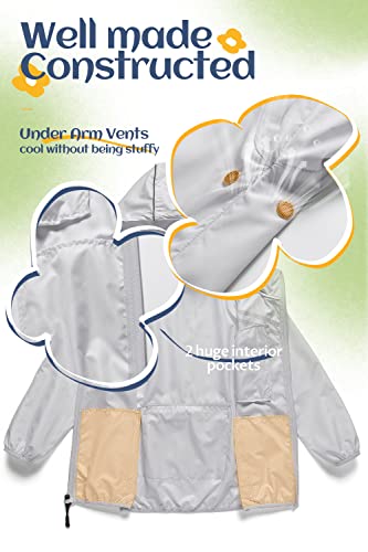 Image of CREATMO US Boys Girls Rain Coat Kids Reflective Cycling Jacket Waterproof Packable Children Windbreaker With Removable Hood