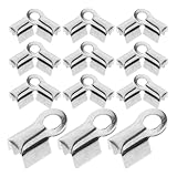 Mikikit Hebillas Metálicas para Joyería 8X4 MM Acero Inoxidable Orificio de 3 MM, 100 Piezas, Accesorios para Pulseras y Collares en Manualidades