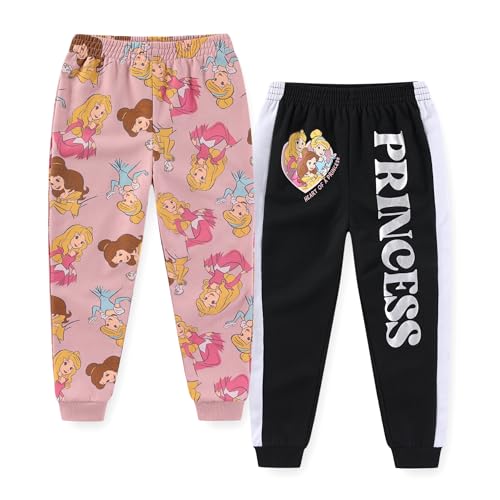Disney Princess Girls 2 Pack Fleece Jogger Pants for Big Kids