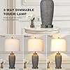 25" Farmhouse Jar Table Lamps, 3 Way Touch Control Rustic Bedside Lamps with USB A+C Ports & AC Outlet, Pot Nightstand Lamps for Bedroom Living Room (LED Bulbs Included) #2