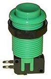 Pushbutton with Horizontal Microswitch (GREEN), by RetroArcade.us