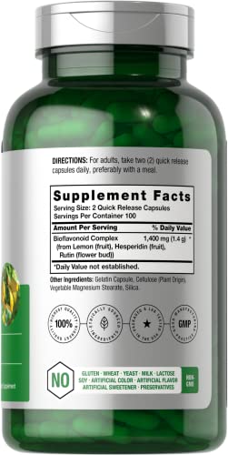 Horbäach Lemon Bioflavonoids Complex 1400 mg | 200 Capsules | with Rutin and Hesperidin | Non-GMO, Gluten Free Supplement - Thumbnail 2