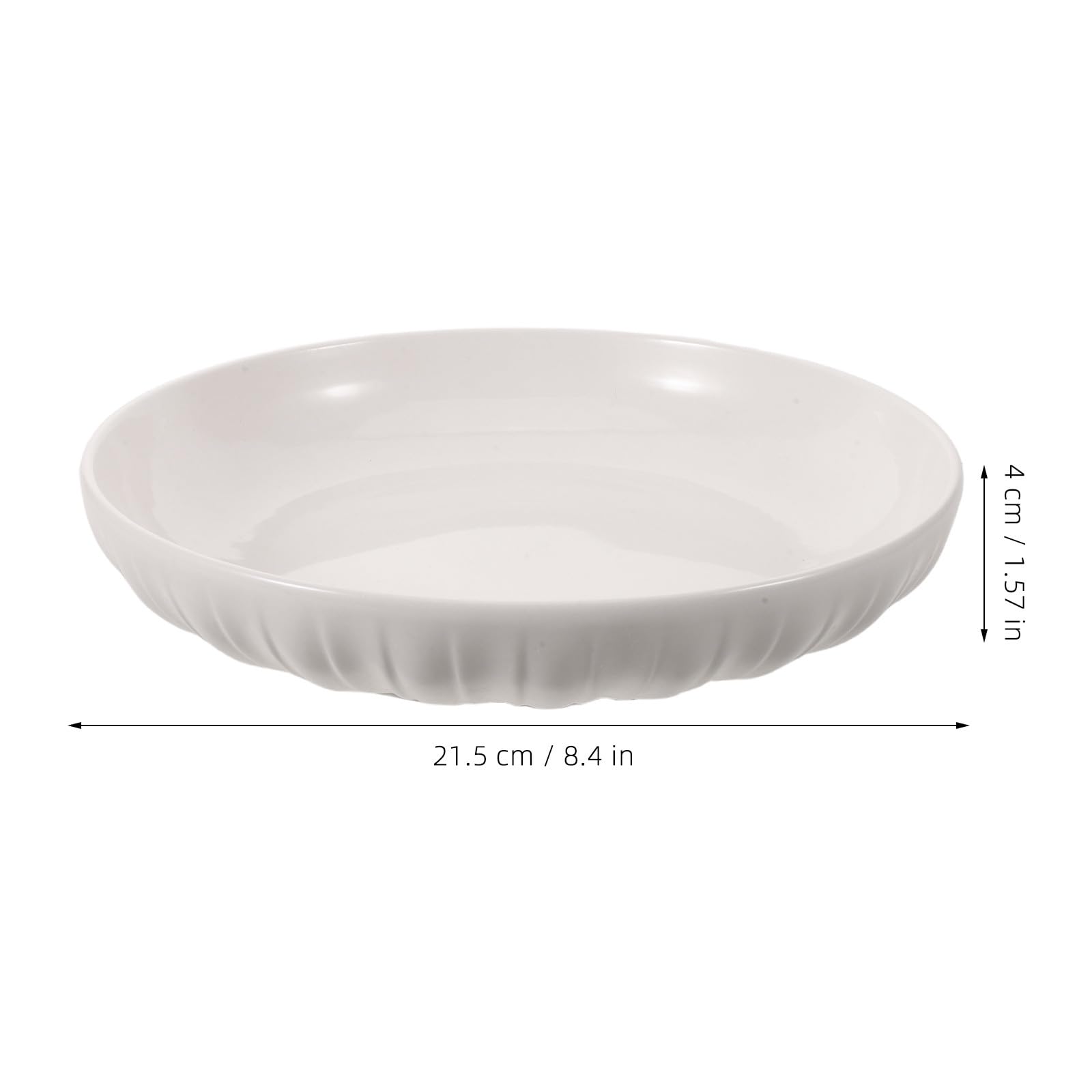 Zerodeko Plato llano de cerámica white, bandeja redonda minimalista
