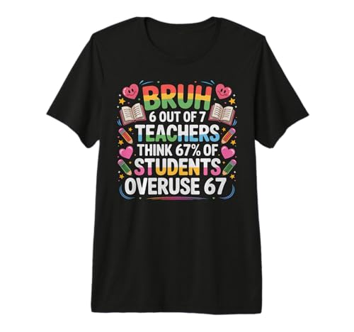 6 Out of 7 Teachers Think 67% of Students Overuse 67 Meme Premium Tri-Blend T-Shirt