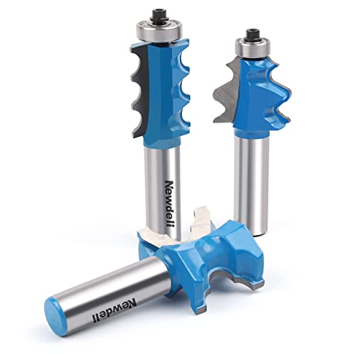 Newdeli 3Pcs 1/2 Inch Shank Architectural Molding Router Bit Set Furniture Trim Molding Router Bit thumb #4