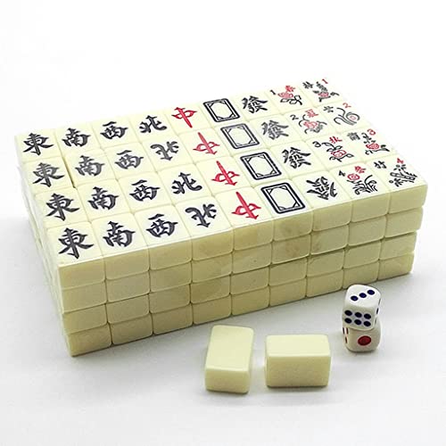 Juego de mesa Mahjong chino con 144 fichas miniatura 5