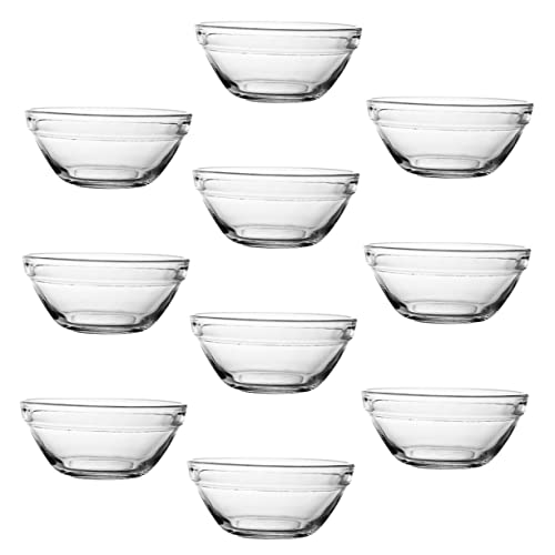 FUNOMOCYA 10 Piezas tazón de vidrio para bocadillos trifle bowl fruit bowl tazones pequeños para servir condimento bochas cuencos para servir para el entretenimiento frutero para restaurante