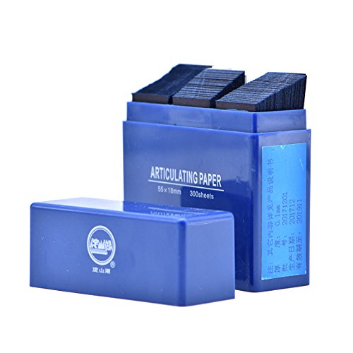 Image of 300 Sheet /Box Dental Articulating Paper,Doubled Side Dental Lab Material Oral Teeth Care,55 * 18mm,Blue