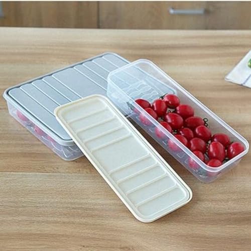 Image of SR Modular Plastic Storage Containers with Lid, Fridge Storage Boxes Keeps Dry Fruits, Vegetables, Meat, Fish Fresh Longer Fridge Organizer, Set of 3 (1 pcs 2500 ML, 2 pcs 1200 ML)