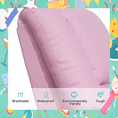 Laidbksit Baby Recliner For 0-5 Years Old,Kids Recliner Chair With Side Pocket And Cup Holder For Toddlers,Mini Recliner Chair Suitable For Kid's Bedroom -Pink #TOP3