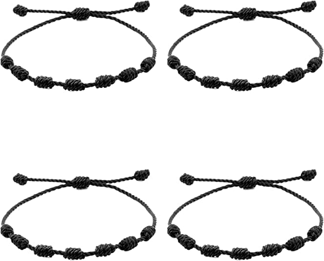 Kaushey loom & craft String Bracelet Nazar Dhaga With 7 Knotted Beads Rosary Design In Black Colour For Men Women Girls Boys Vadik Kala Dhaga Skin Friendly Set of 4 (B0B8XM4KR5) Amazon Price History, Amazon Price Tracker
