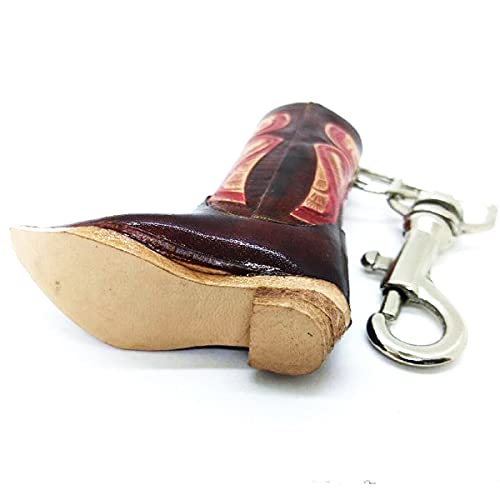 Witnystore 3" High Cowboy Boot Keyring - Miniature Collectibles - Realistic Hand Made And Painted Leather Key Organizer Keychain Gifts And Souvenirs #TOP5