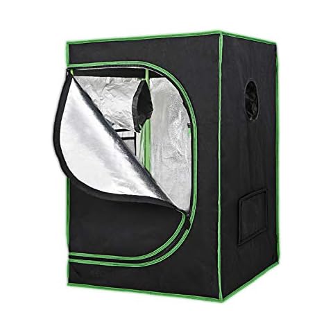 SQUEEZE master 48"x48"x80" Mylar Hydroponic Thermostatic Plant Growing Tent with Observation Window Vent Holes and Floor Tray for Indoor Plant Growing 4'x4' Cover