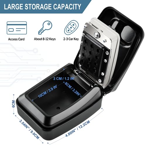 ENONEO Key Box with Code 12 Digits Combination Key Safe Cover ...