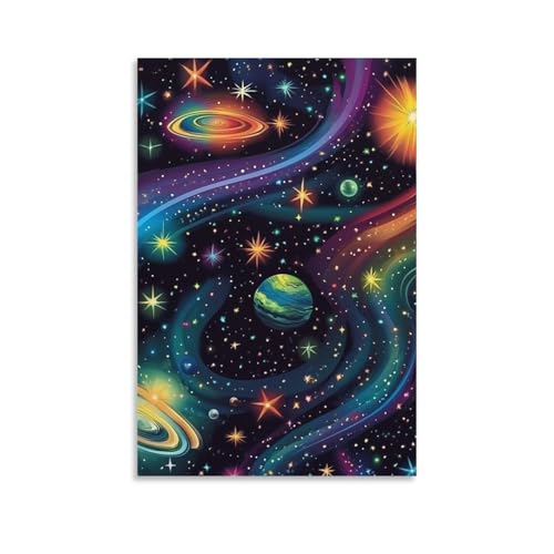 Cuadro en lienzo para renovar paredes vacías pintura de galaxia cósmica moderna de 50x75cm