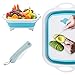 RANJIMA Tabla de cortar plegable con contenedores Colander, plegable, de silicona de grado alimenticio, para cocina, camping, barbacoa