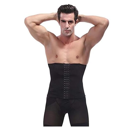 XinQuan Wang Män midja Belt Korsett cummerbund Tummy Slimmerbelt Body Korsett gördel Reduction Belly Contral män Body Shaper Belly (Color : Black, Size : XL)