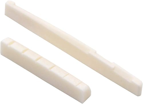 Miniatura 2 de Pines de puente de hueso para guitarra acústica, 6 cuerdas para guitarra acústica puente de hueso y tuerca (hecho de hueso real)