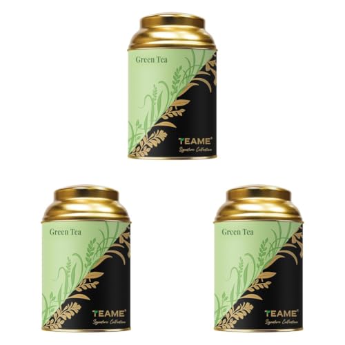 Image of TE-A-ME Green Tea Leaves - 50g | Premium Loose Leaf Green Teas in Tin | Fresh & Aromatic (Pack of 3)