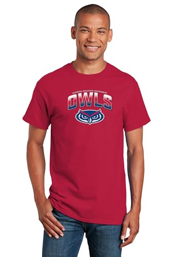 CornBorn Florida Atlantic University Apparel - FAU Owl Shirt - FAU Full Color Owls Fade - Red - Medium