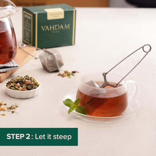 Image of VAHDAM, Square Tea Infusers for Loose Tea | 18 /8 Stainless Steel with Fine Mesh | Best Strainer for Kitchen | Use as Tea Maker or Tea Filter