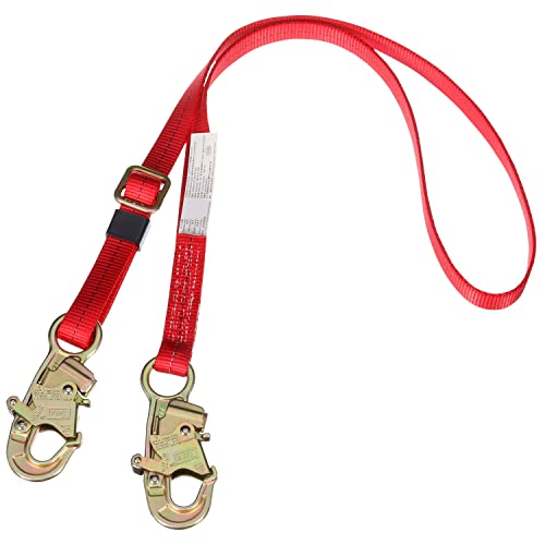 Image of 3M Protecta PRO 1385301 Adjustable 1 inch Web Restraint Lanyard, 6', Red, 2 Snap Hooks, 310 lb. Capacity