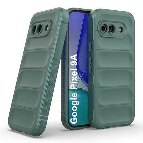 Image of amazon basics Back Case Cover for Google Pixel 9A | Compatible for Google Pixel 9A Back Cover | Liquid Silicon Magic Case with Camera Protection | Dark Green