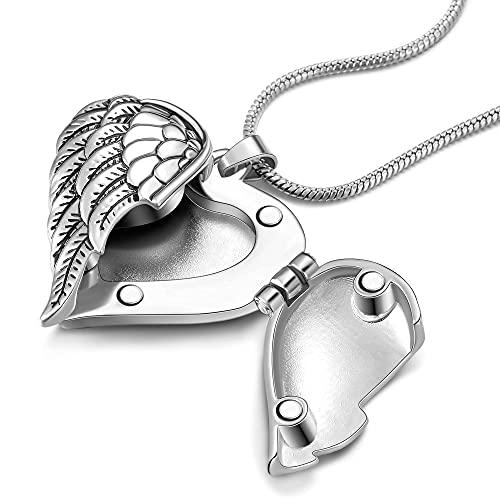 Cring Coco Womens Girls Locket A Piece Of My Heart Lives In Heaven Memorial Cremation Pendant Necklace #TOP3