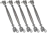 Smart Choice Marine Closed Body Turnbuckle Rigging Screw 316 Marine Stainless Steel Choose Size and Quantity (M6 6mm (1/4'), 05-Pack)