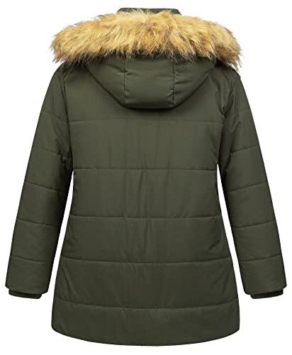 Chrisuno Women's Plus Size Winter Coat Waterproof Long Puffer Jacket Warm Thicken Parka with Removable Fur Hood2
