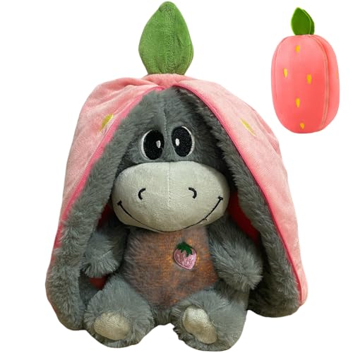 KUWUNG Burro Peluche Que Respira, 30CM Peluche Burrocon Respiración, Música y Luces, Peluches Burro para Aliviar Ansiedad, Burro Peluches Morbido Forma di Avocado e Fragola (Rosa) KUWUNG Burro Peluche Que Respira, 30CM Peluche Burrocon Respiración, Música y Luces, Peluches Burro para Aliviar Ansiedad, Burro Peluches Morbido Forma di Avocado e Fragola (Rosa)
