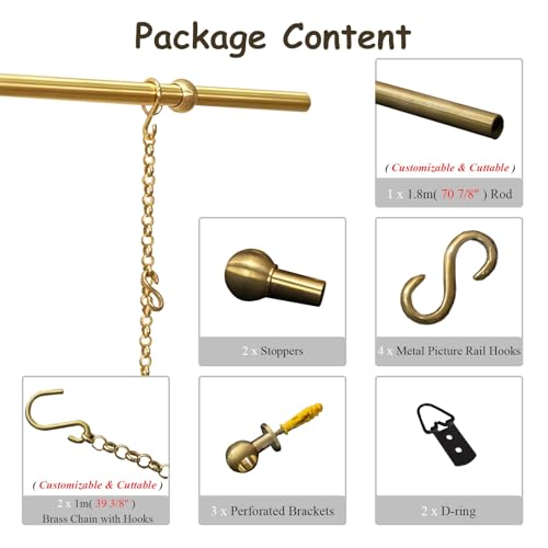 Riel flexible para colgar cuadros con kit completo de accesorios de pared 5