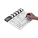Andoer Dry Erase Acrylic Director Film Clapboard Movie TV Cut Action Scene Clapper Board Slate with Marker Pen, Black/White Stick, White