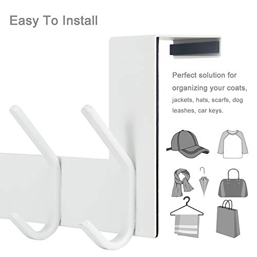 Webi 36MHF-WHT-1 Over The Door Hooks,Over Door Towel Rack,Door Hanger,Door Coat Hanger,Over The Door Coat Rack,Door Hooks For Hanging Clothes,Back Of Door,White thumb #5