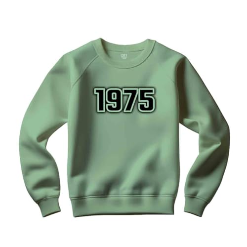 [CITY POSTERS PLUS] 1975 Year Unisex Sweatshirt (Mint Green, L)